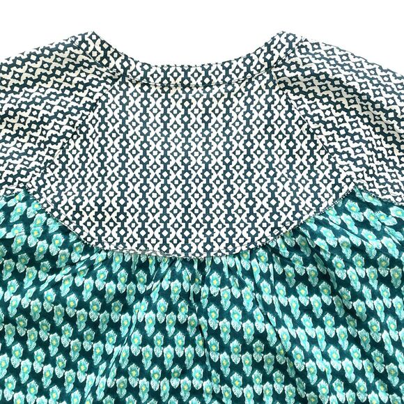 Sundance Stories Be Told Green Southwest Print Easy Button Up Shirt Top - Picture 14 of 14